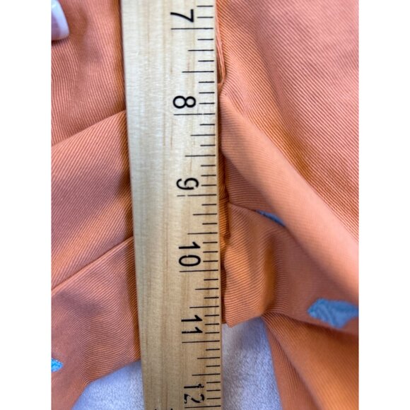 J.Crew Women's Shorts Size 8 Embroidered Sea Shells Cotton Orange Melon Chino - Picture 8 of 9